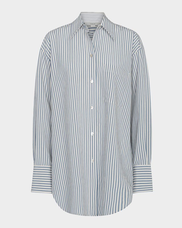 Furrow Stripe Button-Front Shirt